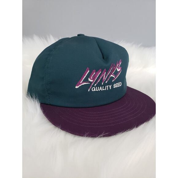 Vintage Lynks Quality Seed Farming Green USA Made Swingster Snapback Hat Cap - Picture 8 of 9